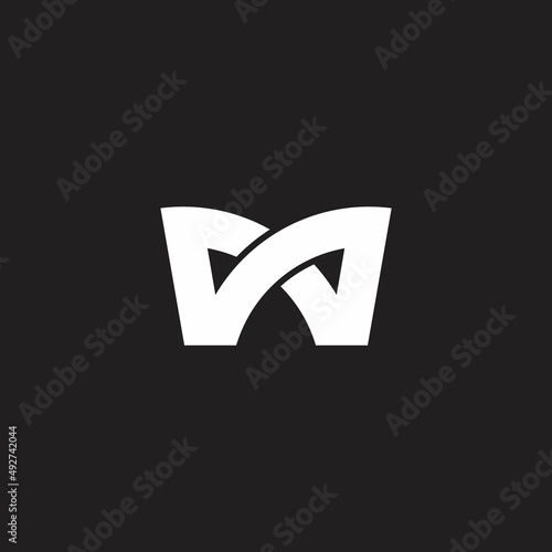 letter m infinity overlapping line logo vector