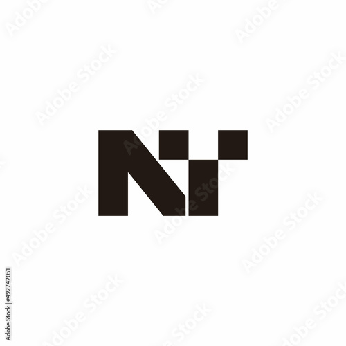 letter nt simple geometric dots squares logo vector photo