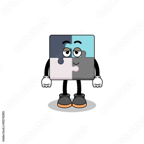 jigsaw puzzle cartoon couple with shy pose