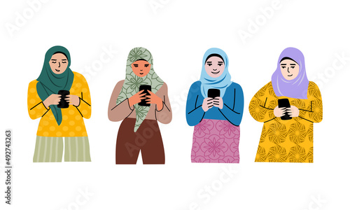 Set of Muslim woman