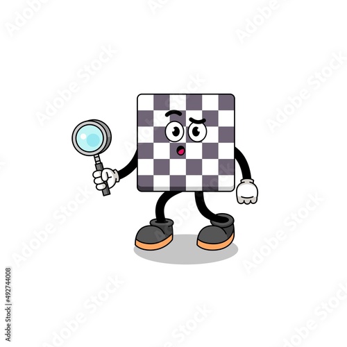 Mascot of chessboard searching