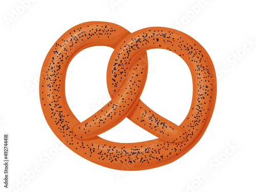 Pretzel. Appetizing Bavarian bakery. Bread tasty products.