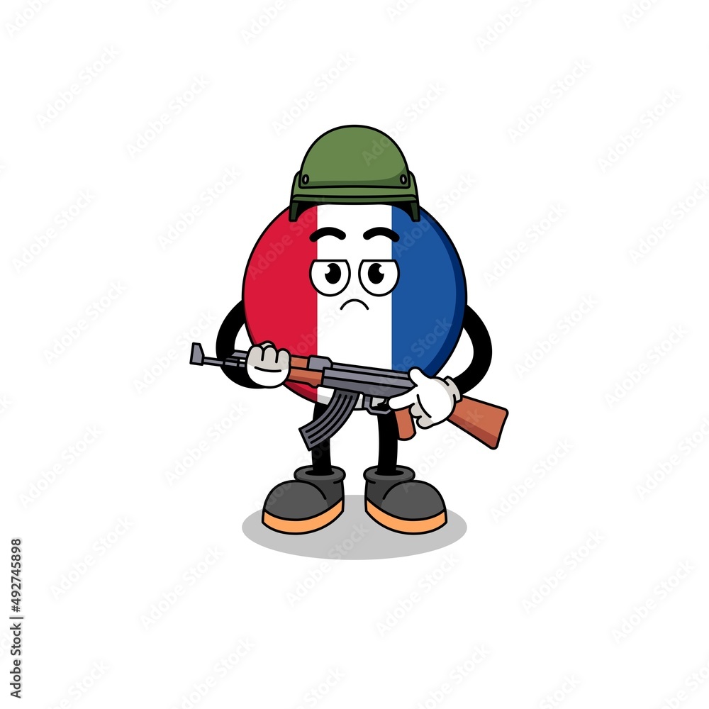 Cartoon of france flag soldier