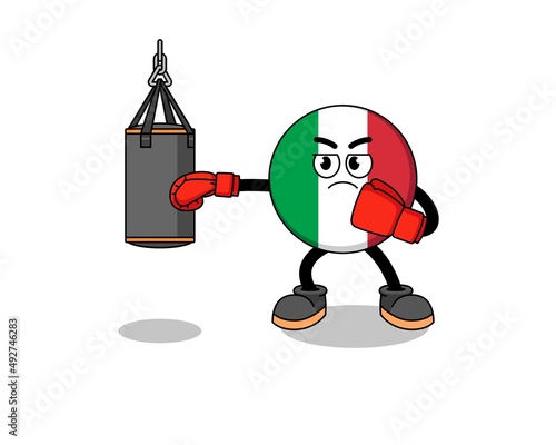 Illustration of italy flag boxer