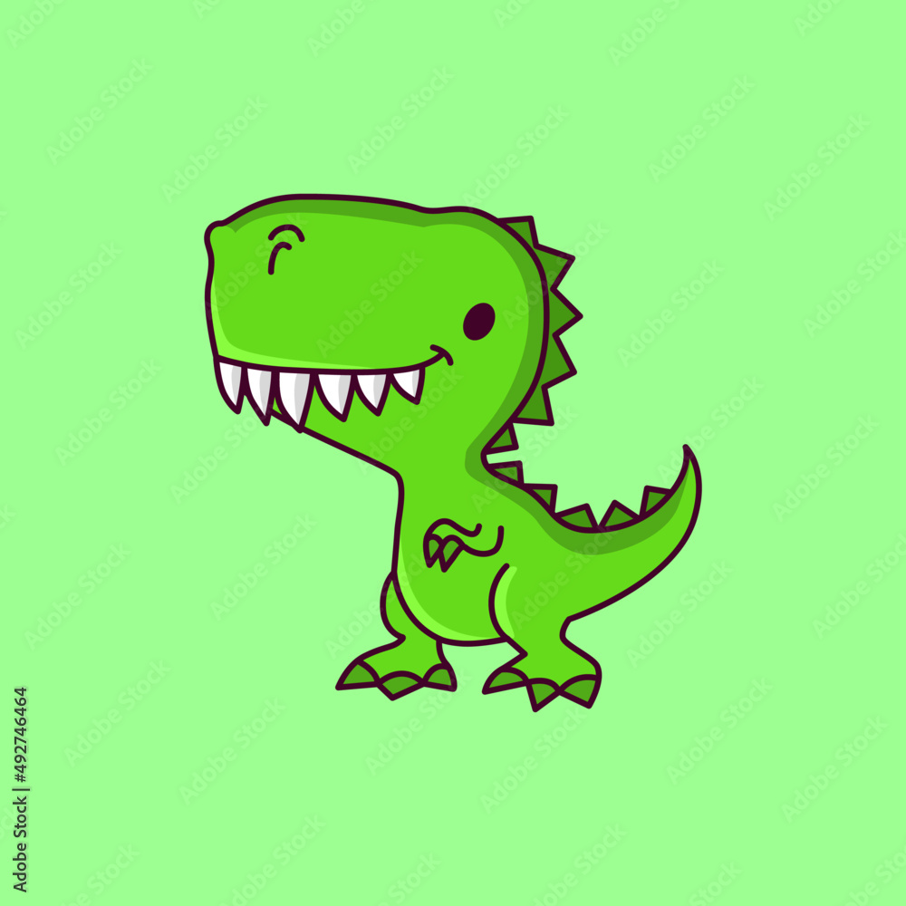 Obraz premium illustration cute baby dinosaur tyrannosaurus