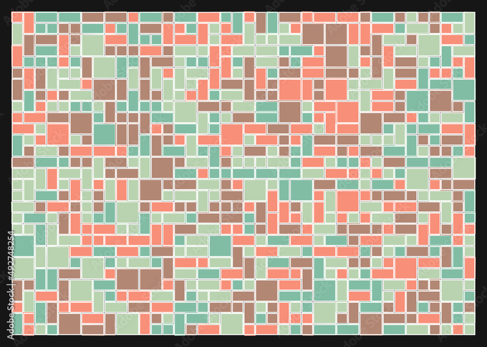 Fototapeta premium Offset Quads generative art background art illustration