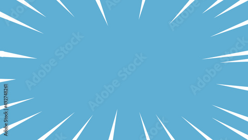 青色に白色の集中線の背景ベクター素材