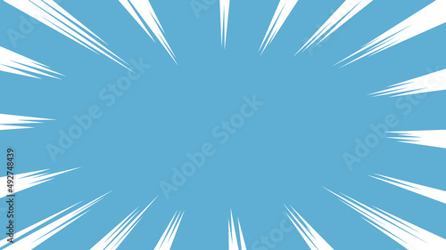 青色に白色の集中線の背景ベクター素材