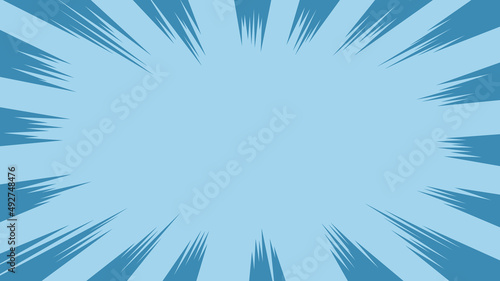 青色の集中線の背景ベクター素材