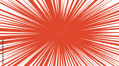赤色に白色の集中線の背景ベクター素材