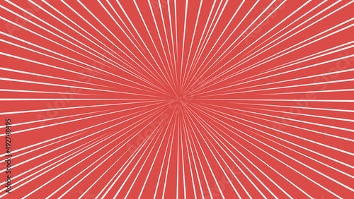 赤色に白色の集中線の背景ベクター素材