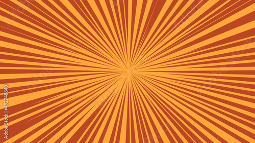 オレンジ色に茶色の集中線の背景ベクター素材