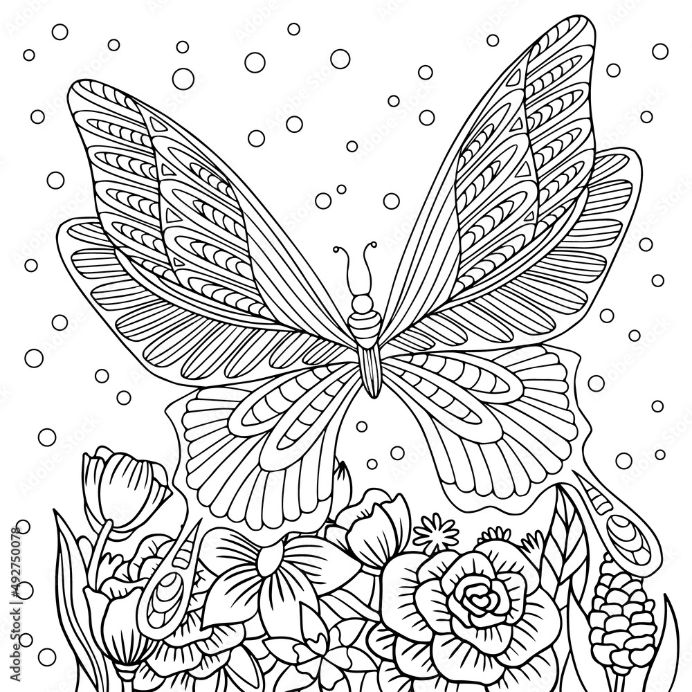 Spring Coloring Book For Adults: An Easy and Simple Coloring Book for Adults  of Spring with Flowers, Butterflies and More Fun, Easy, and Relaxing Desi  (Paperback)