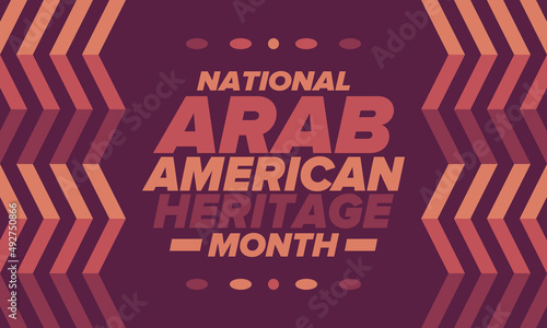 Obraz na płótnie Native Arab American Heritage Month in April