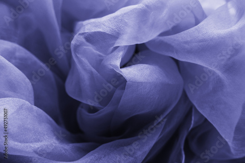 Minimalist purple wave fabric texture. Abstract very peri material wallpaper background.