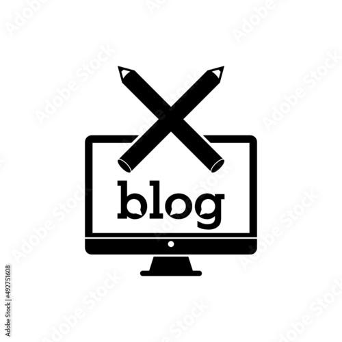 Blogging icon isolated on white background