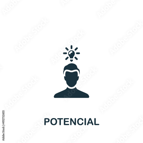 Potencial icon. Monochrome simple icon for templates, web design and infographics