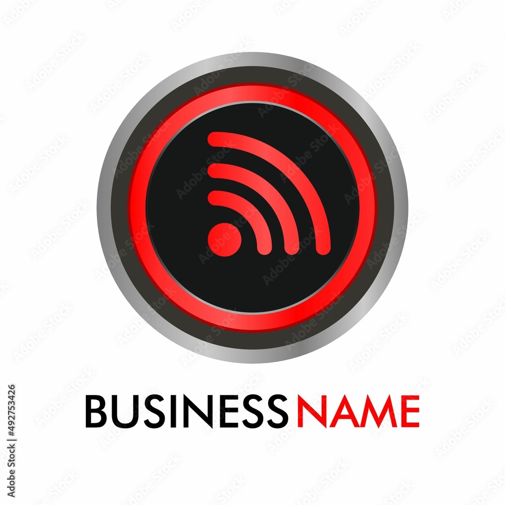 Wifi button logo template illustration Wifi button logo template illustration