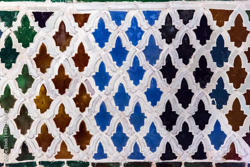 Moorish islamic tile design close up texture background