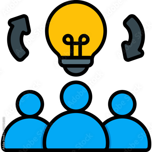 brainstorm filled outline icon