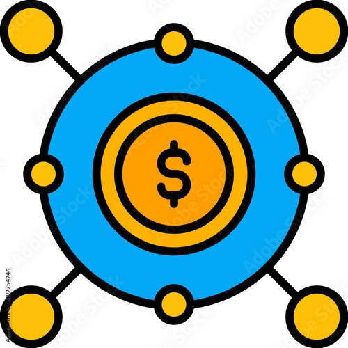 revenue streams filled outline icon