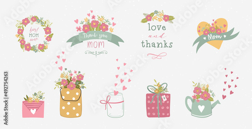 Cute hand drawn Mother's Day seamless pattern, lovely floral background with roses, great for textiles, banners, wallpapers, wrapping - vector design