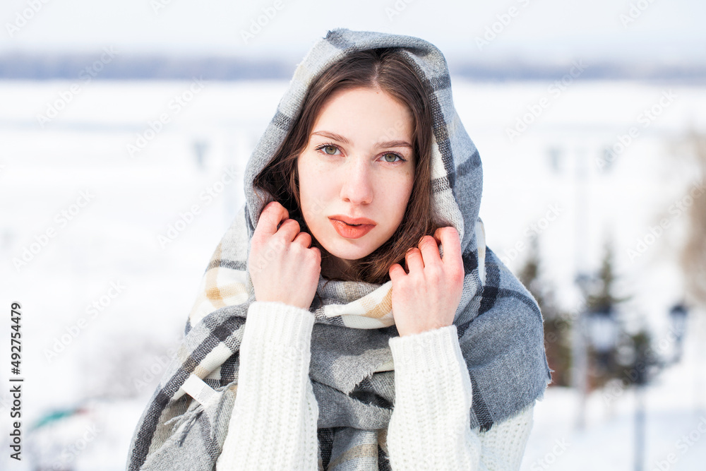 Close up portrait of young beautiful woman Close up portrait of young beautiful woman