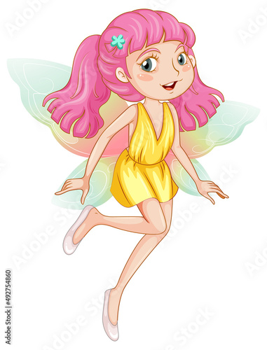 Fantastic fairy girl with pink hair