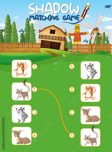 Shadow matching game template