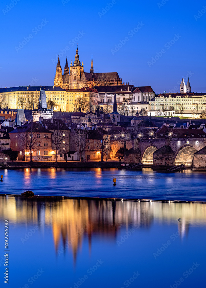 prague, architecture, tower, church, city, europe, building, bridge, travel, town, old, castle, cathedral, night, gothic, czech, landmark, tourism, charles, sky, river, religion, history, stone, urban