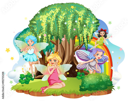 Isolated fantastic forests with beautiful fairies