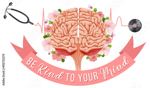 Poster with word be kind to your mind