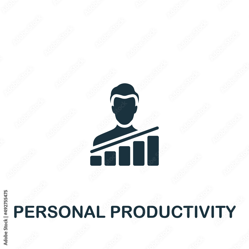 Personal Productivity icon. Monochrome simple icon for templates, web design and infographics