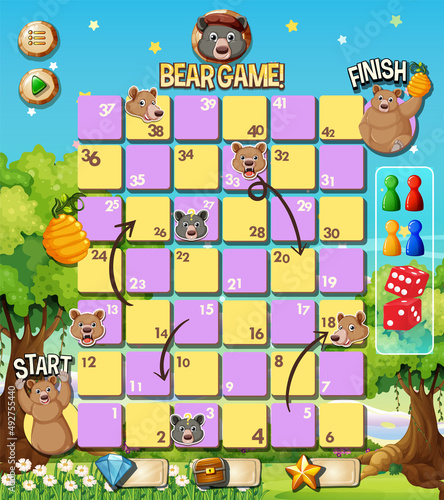 A snake ladder bear game template