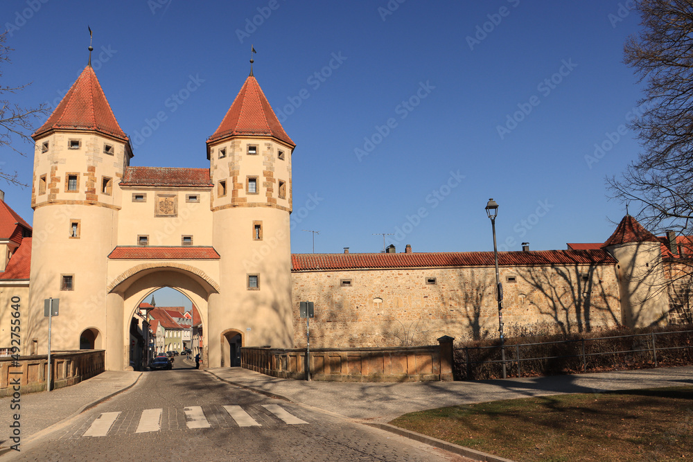 Mittelalterliches Amberg; Stadtmauer und Nabburger Tor