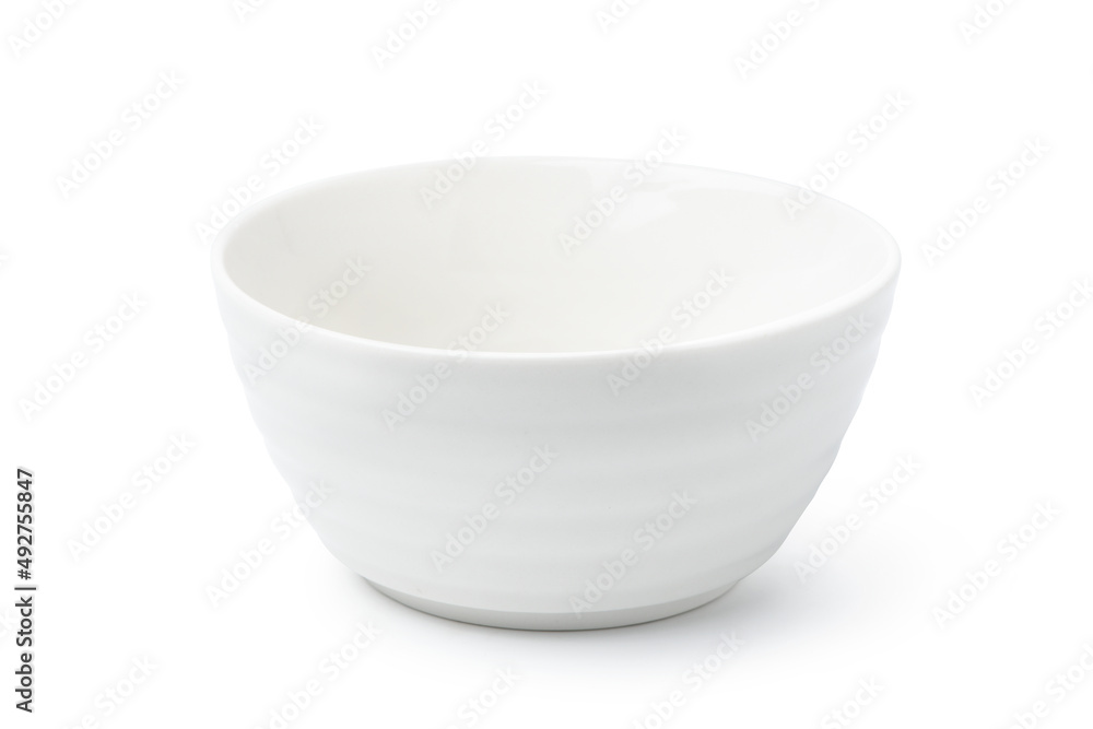 Empty white bowl isolated on white background. Clipping path. Empty white bowl isolated on white background. Clipping path.