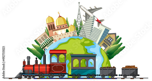 Train with natural scene