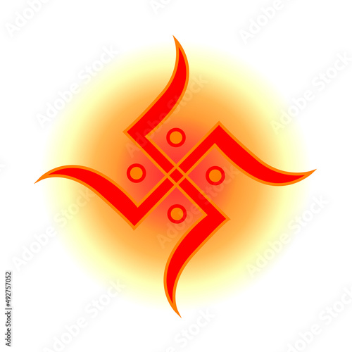 Swastik symbol vector isolated. Hindu religious sign.