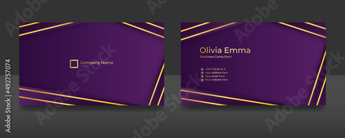 Modern simple luxury gold business card design template with corporate style