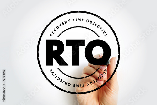 RTO - Recovery Time Objective acronym, business concept background photo