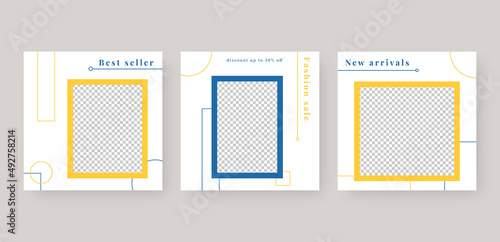 Minimalist social media post template. Trendy editable social media post template. template design. Vector illustration.