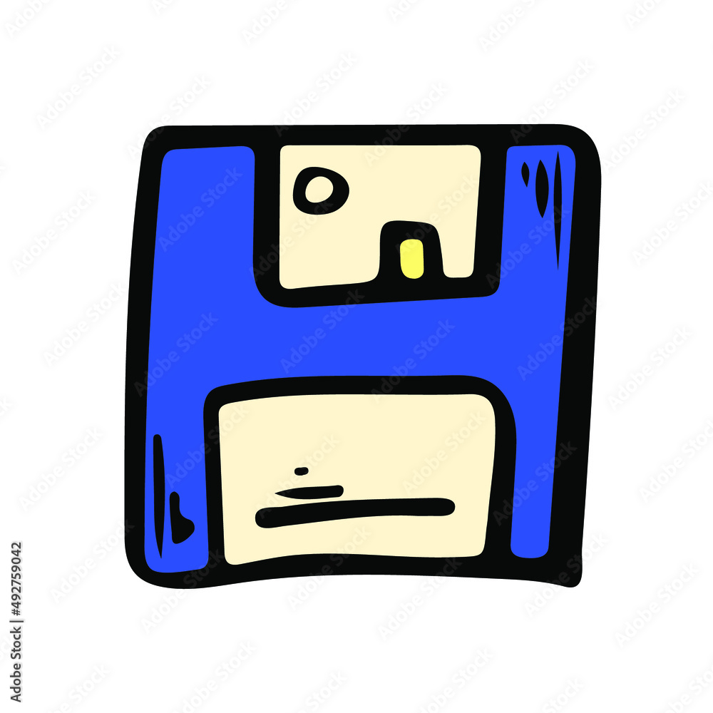 SD card sketch vector icon. Security documents element. Computer file hand drawn illustration SD card sketch vector icon. Security documents element. Computer file hand drawn illustration