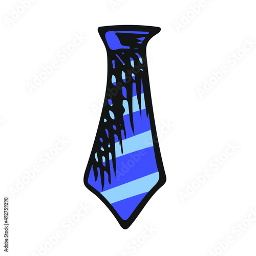 Tie business wear vector illustration. Corporate culture attribute element. Hand drawn sketch icon.