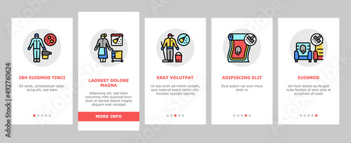 Cleaning Building And Equipment Onboarding Mobile App Page Screen Vector. Regular Cleaning Apartment And House Room, Bbq Grill Kitchen Tool, Clean Carpet Curtains With Appliance Line. Illustrations