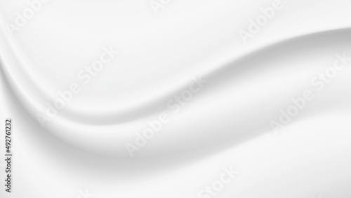 白い布のドレープ、波のような生地のしわ、背景画像 © chromame
