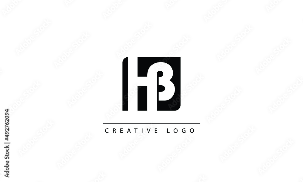  HB HBP Abstract initial monogram letter alphabet logo design