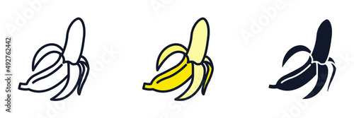 banana icon symbol template for graphic and web design collection logo vector illustration