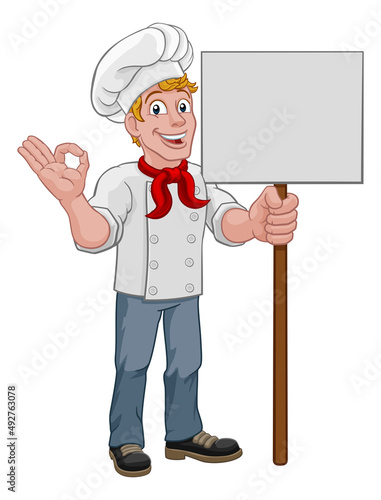 Chef Cook Baker Man Cartoon...