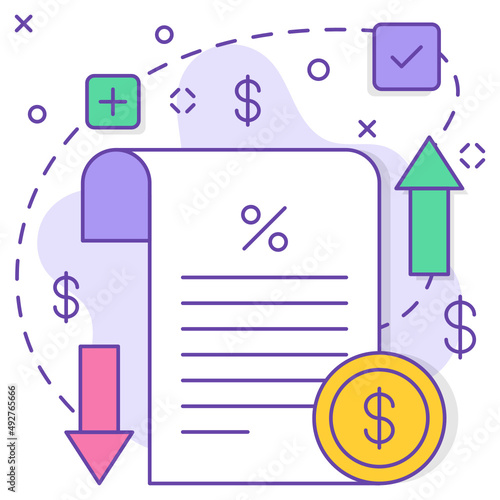 Net Profit and Loss Statement Concept,  income and expense statement vector color icon design, business corporation symbol, Joint partnerships Sign, Sales and Marketing management stock illustration