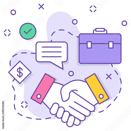 Limited liability companies Deal Concept, Transformational acquisition vector color icon design, business corporation symbol, Joint partnerships Sign, Sales and Marketing management stock illustration